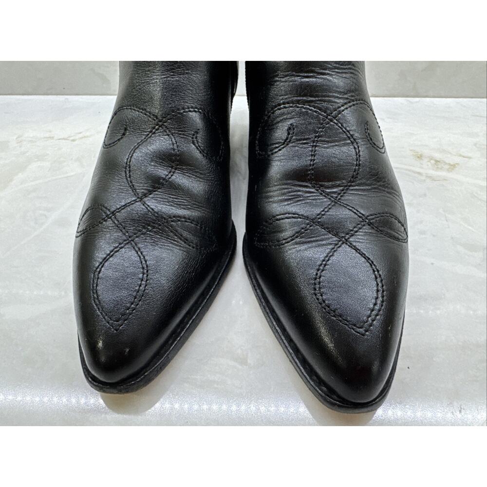 Vero Cuoio Womens Handcrafted in Italy Black Leather Ankle Boots Sz 5.5 Eur 36 - Picture 10 of 14